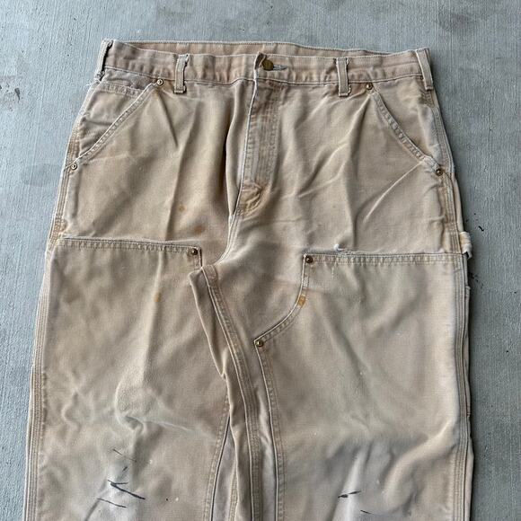 Vintage Y2K Carhartt brown double knee work wear carpenter pants - Picture 2 of 7